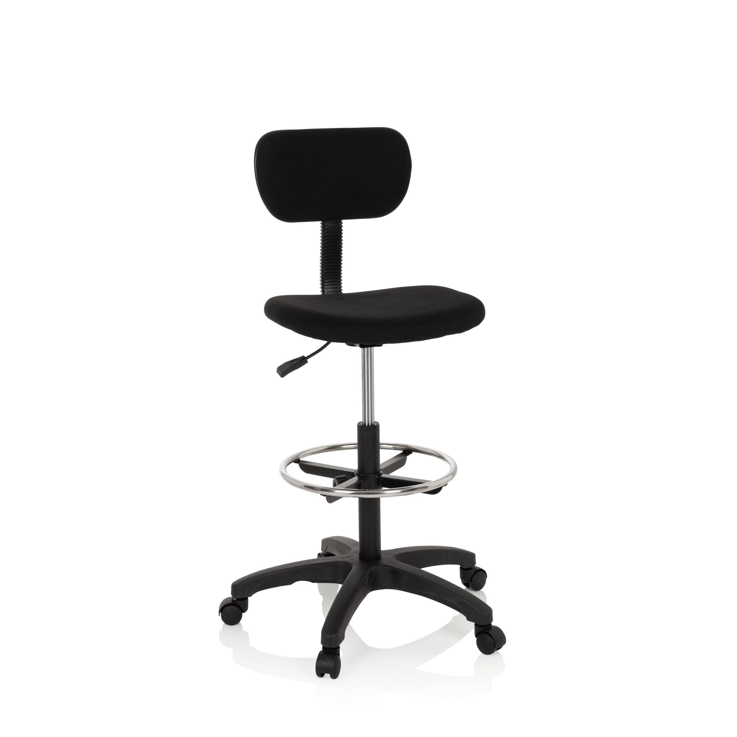 Arbeitsstuhl Arbeitshocker TOP WORK 05 Stoff schwarz hjh OFFICE-0