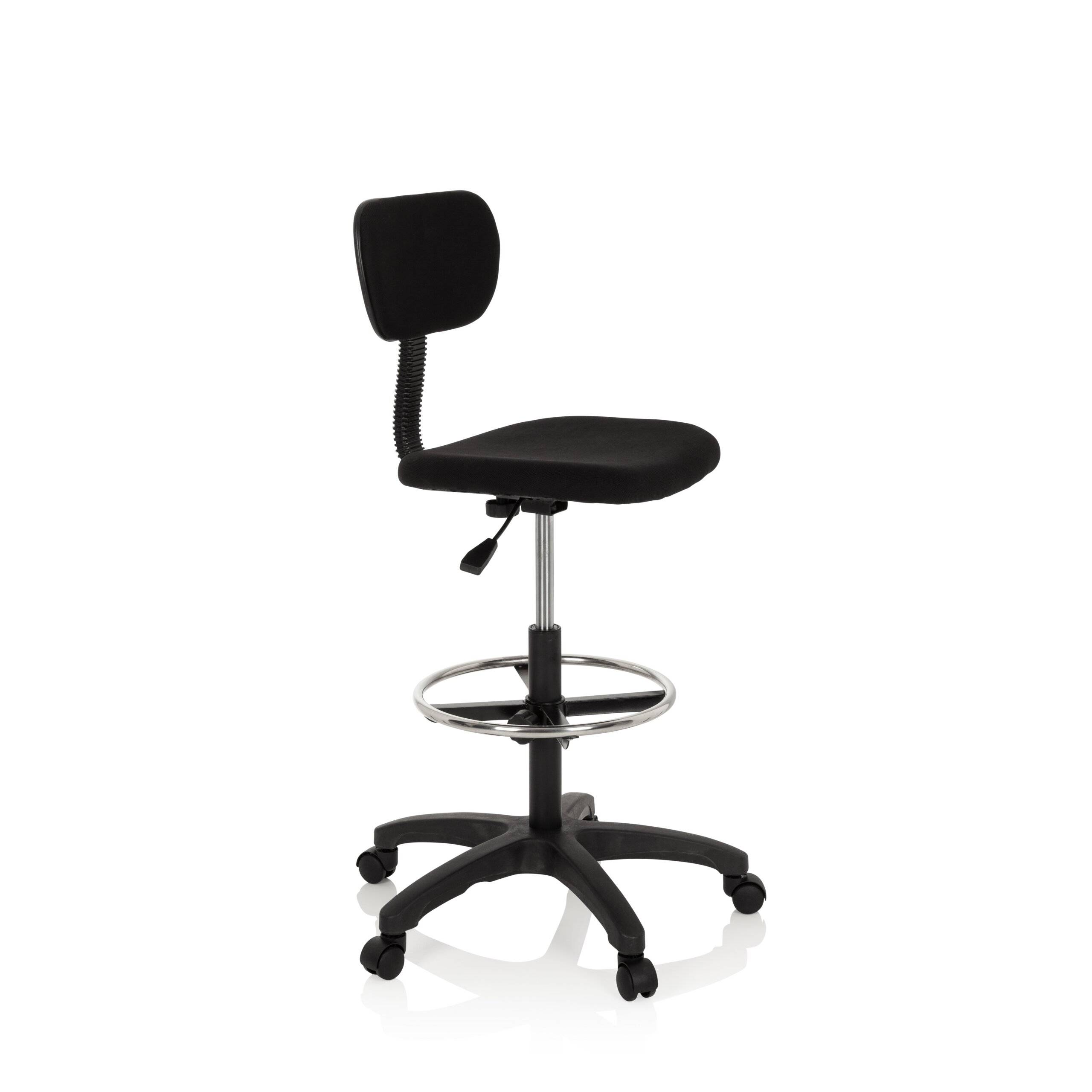 Arbeitsstuhl Arbeitshocker TOP WORK 05 Stoff schwarz hjh OFFICE-4