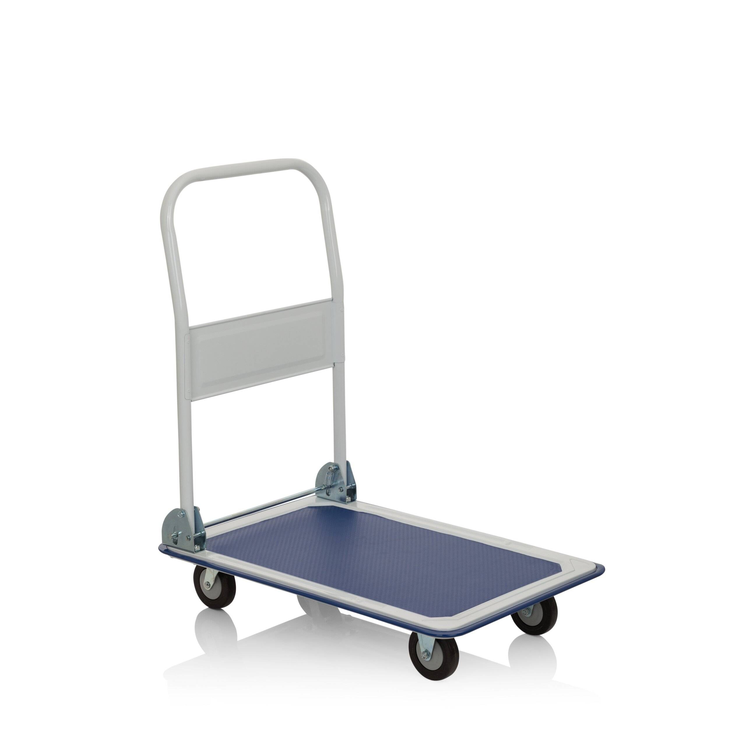 Plattformwagen Transportwagen CARRY blau weiß 150kg Tragfähigkeit hjh OFFICE-0