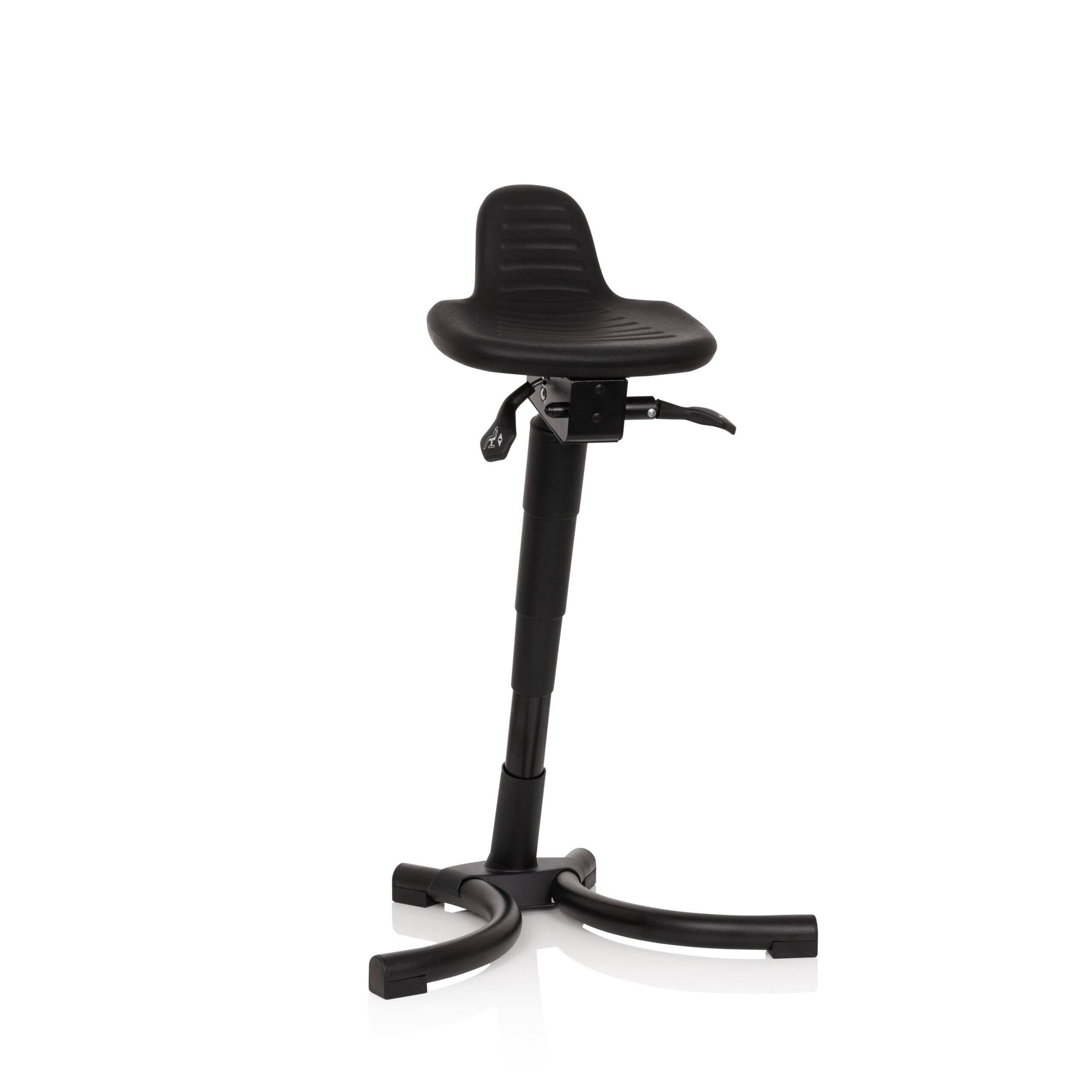 Stehhilfe Arbeitsstuhl TOP WORK 34 PU schwarz Schaum Metallgestell hjh OFFICE-0