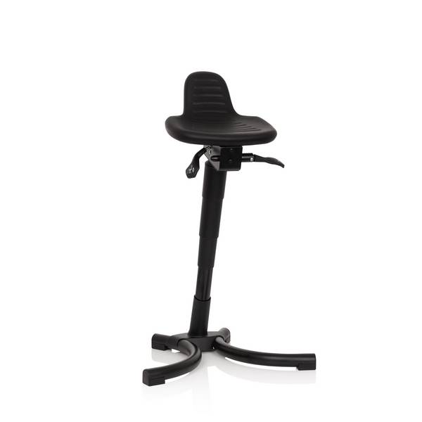 Stehhilfe Arbeitsstuhl TOP WORK 34 PU schwarz Schaum Metallgestell hjh OFFICE