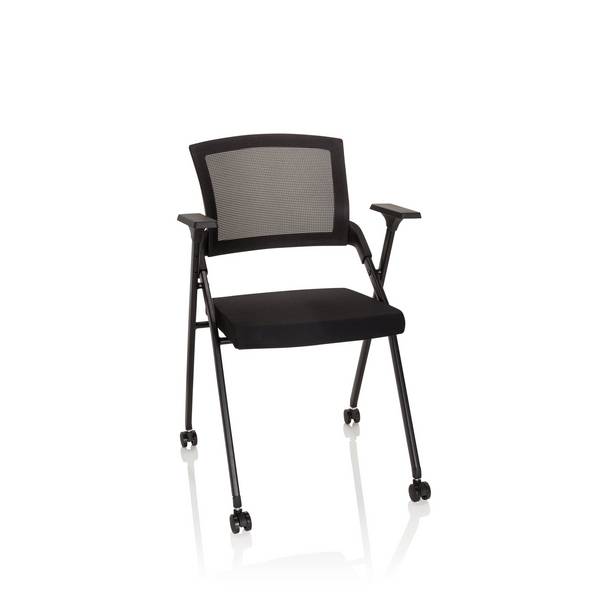Besucherstuhl Klappstuhl PRIORITY II Netzstoff Stoff schwarz hjh OFFICE