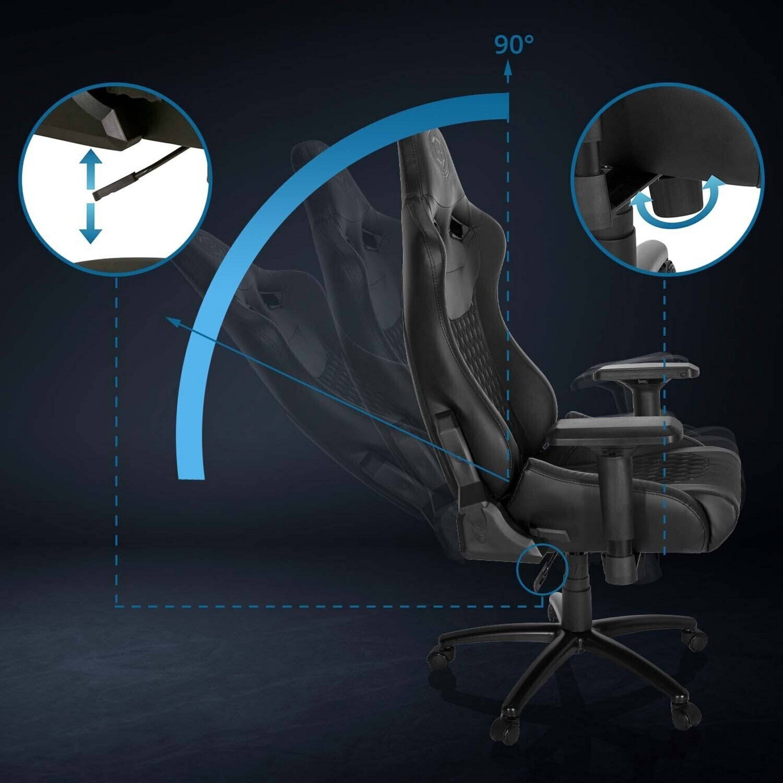 Gaming Stuhl Bürostuhl GAMEBREAKER SX 04 Stoff Kunstleder schwarz hjh OFFICE-2