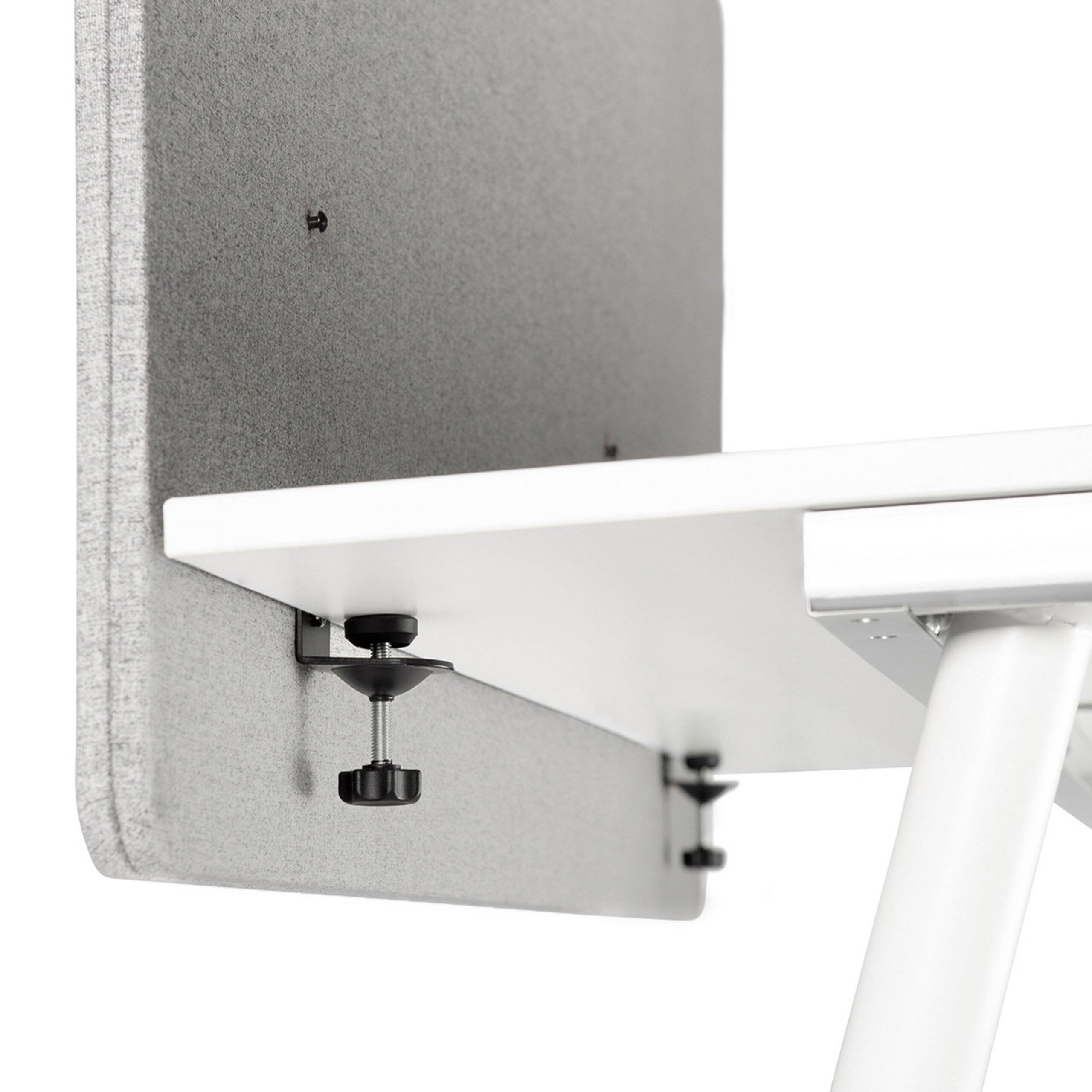 Akustik Tischtrennwand FLEXMIUT D 120 cm hellgrau hjh OFFICE-3