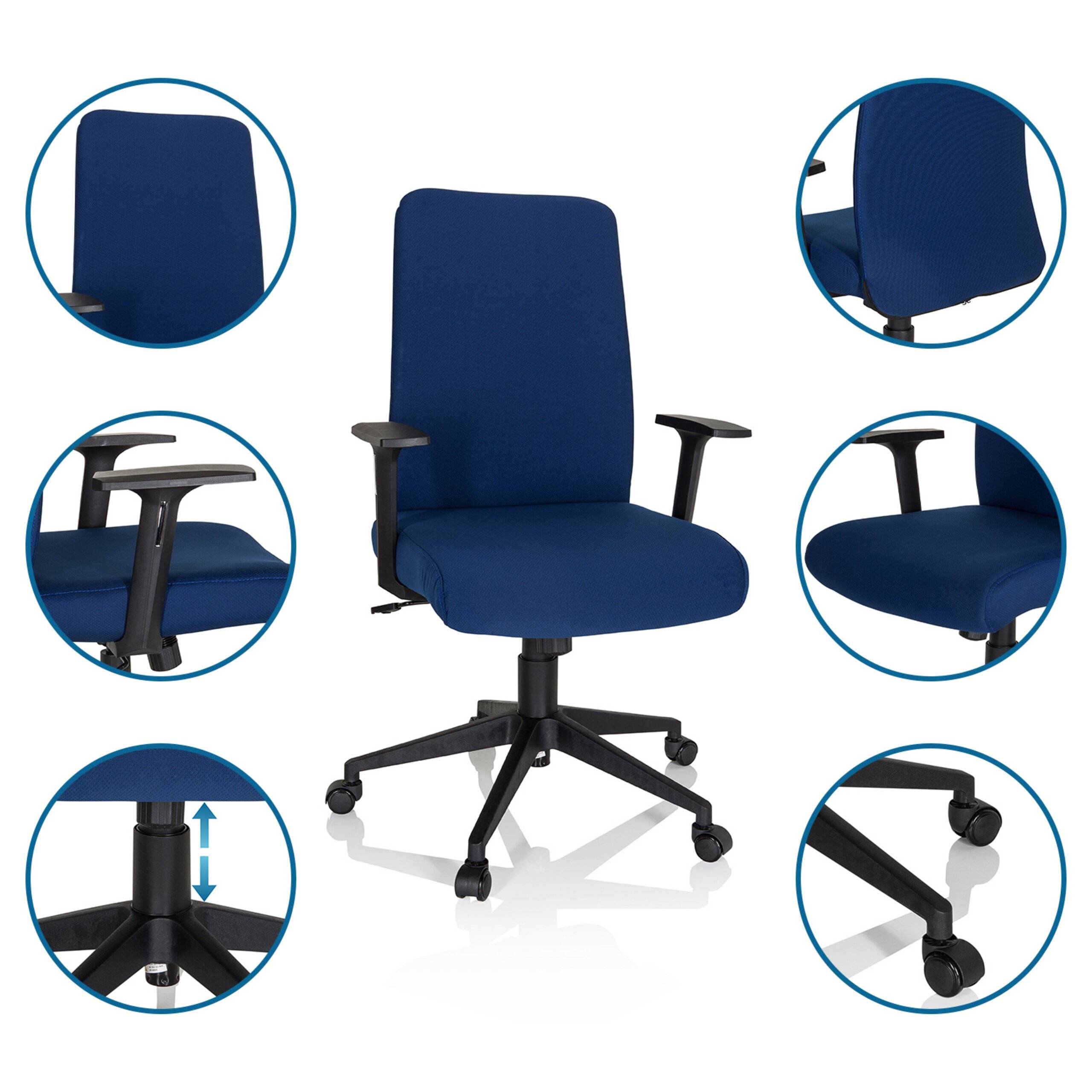 Bürostuhl Drehstuhl COSIO I Stoff blau hjh OFFICE-3