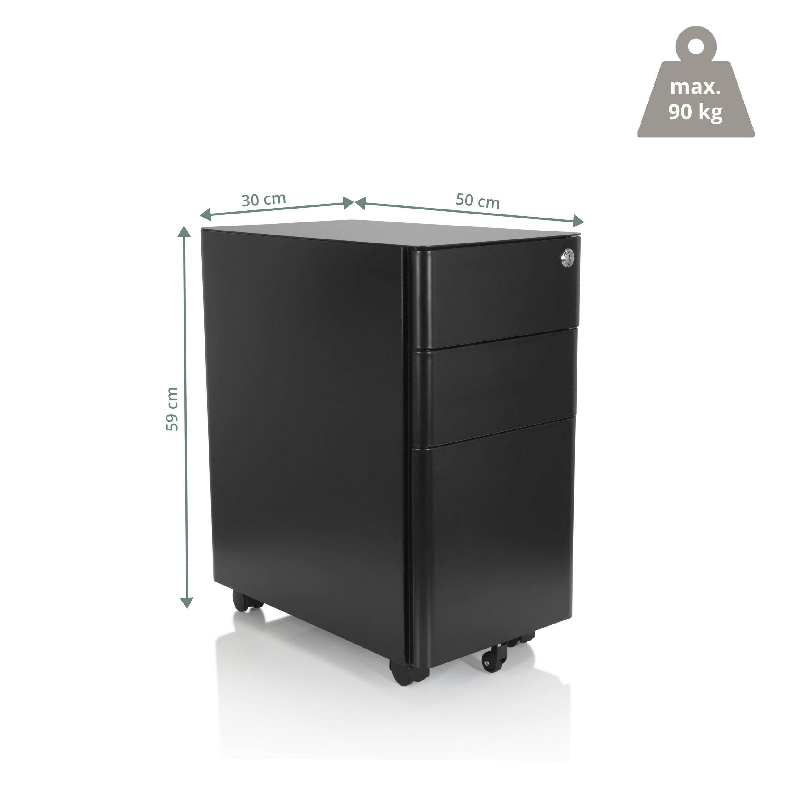 Rollcontainer COLOR I Metall schwarz hjh OFFICE-1