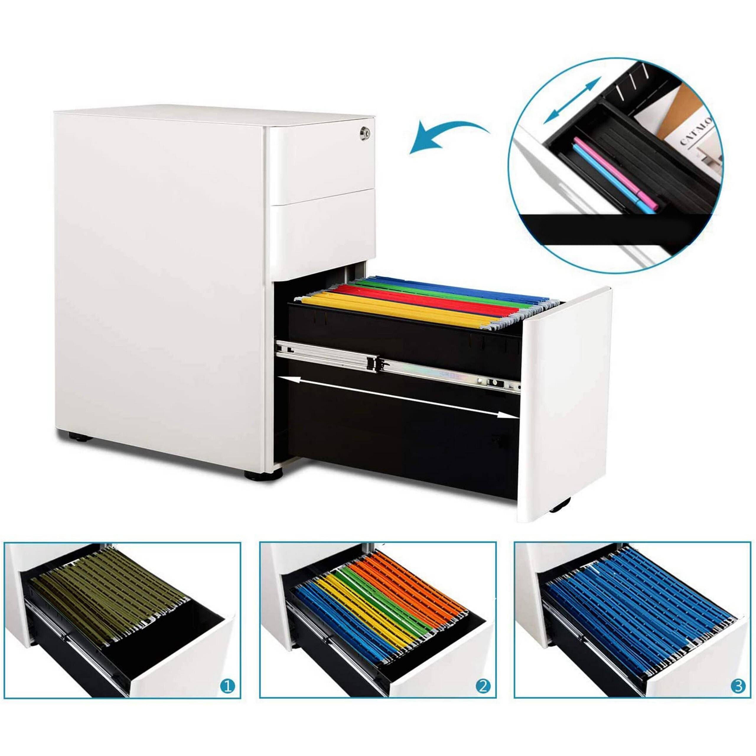 Rollcontainer COLOR I Metall weiß hjh OFFICE-1