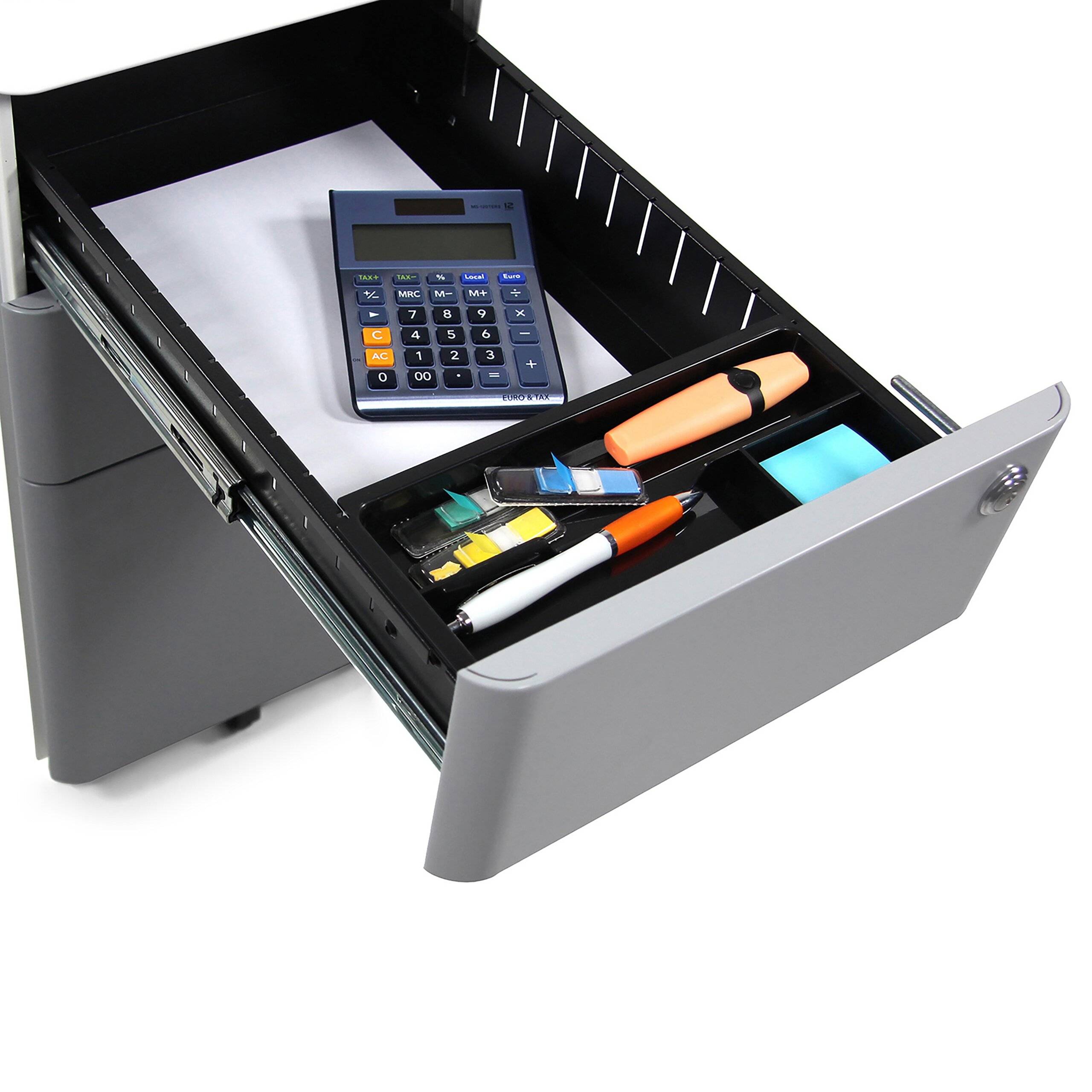 Rollcontainer COLOR I Metall weiß grau hjh OFFICE-3