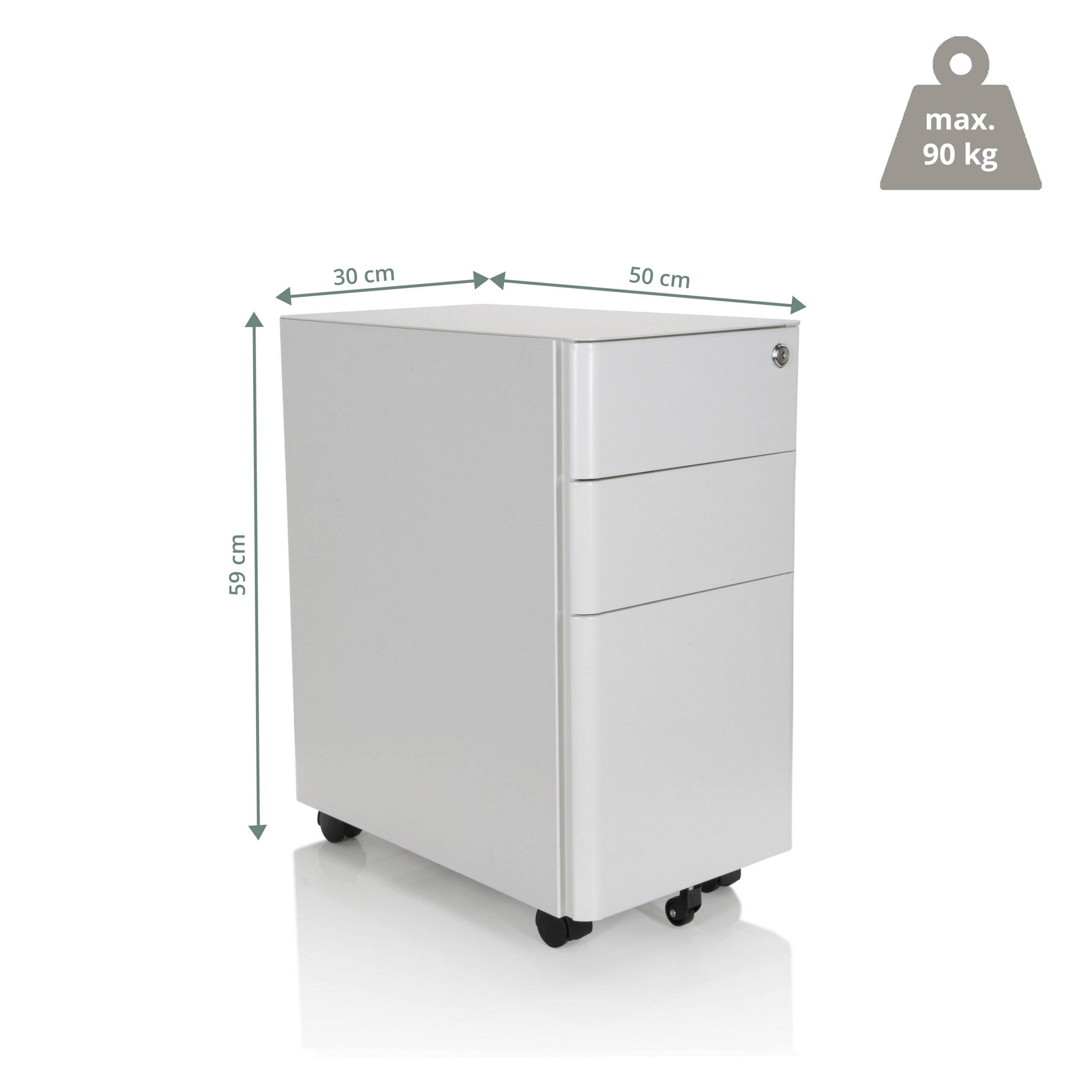 Rollcontainer COLOR I Metall weiß hjh OFFICE-2