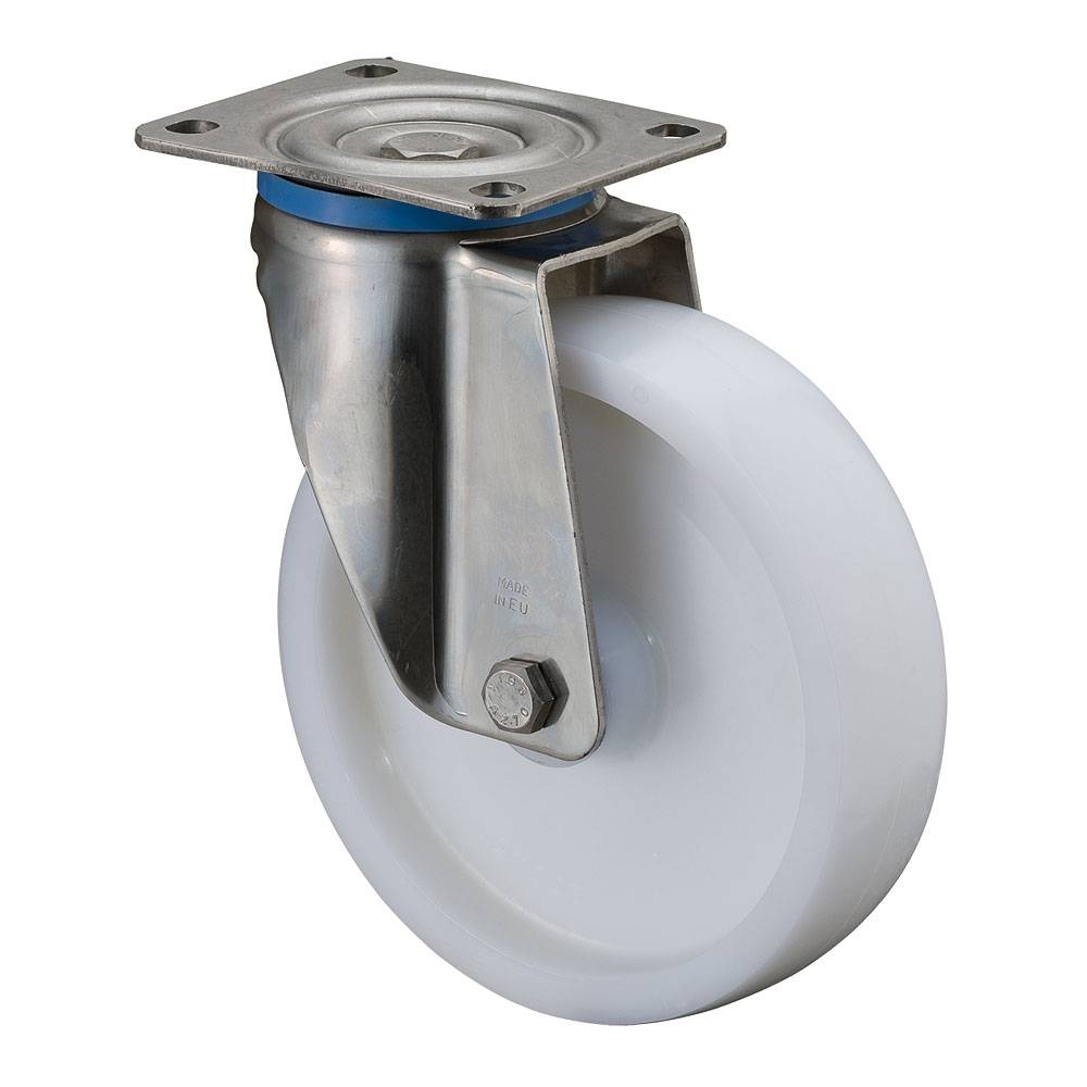 Edelstahl Schwerlastrollen, Ø 200mm, 700kg, Breite 50mm, HS100.B14.200-1