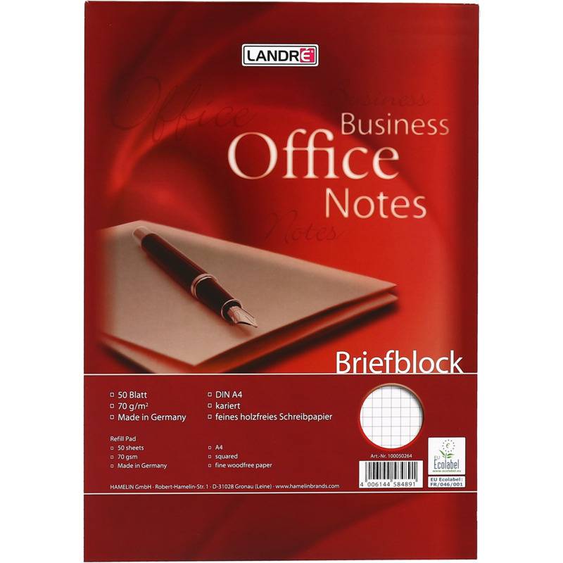 herlitz Briefblock "Business Office Notes", DIN A4, kariert-0