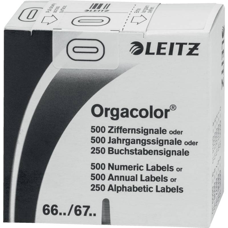LEITZ Ziffernsignal Orgacolor "0", auf Rolle, weiß-0