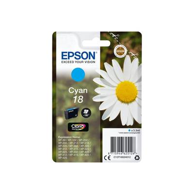 Epson Tinte T1802, 18 Original  Cyan C13T18024012