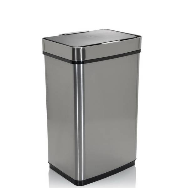 Abfallsammler Mülleimer CLEAN IV mit Sensor 60L Stahl silber hjh OFFICE