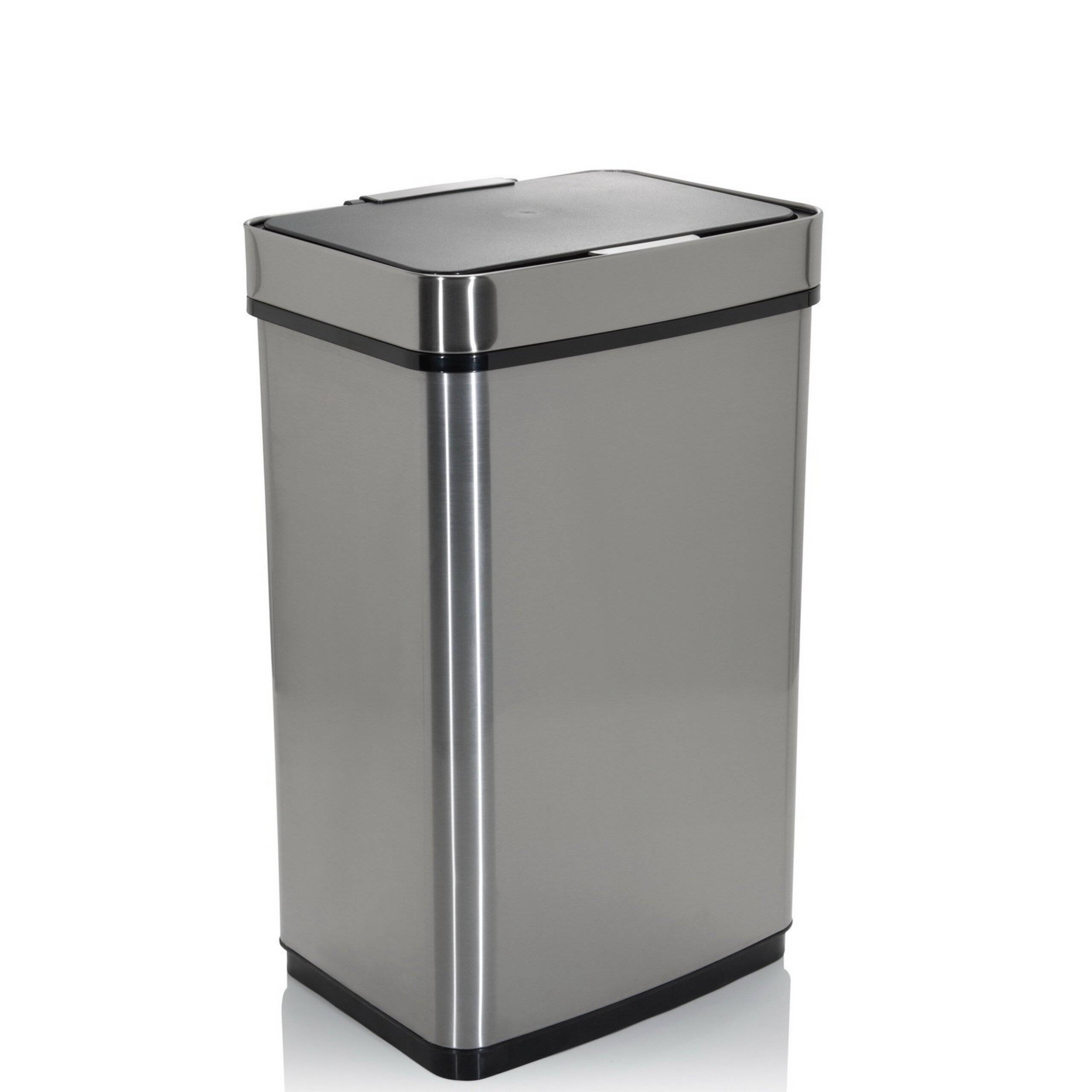 Abfallsammler Mülleimer CLEAN IV mit Sensor 60L Stahl silber hjh OFFICE-0