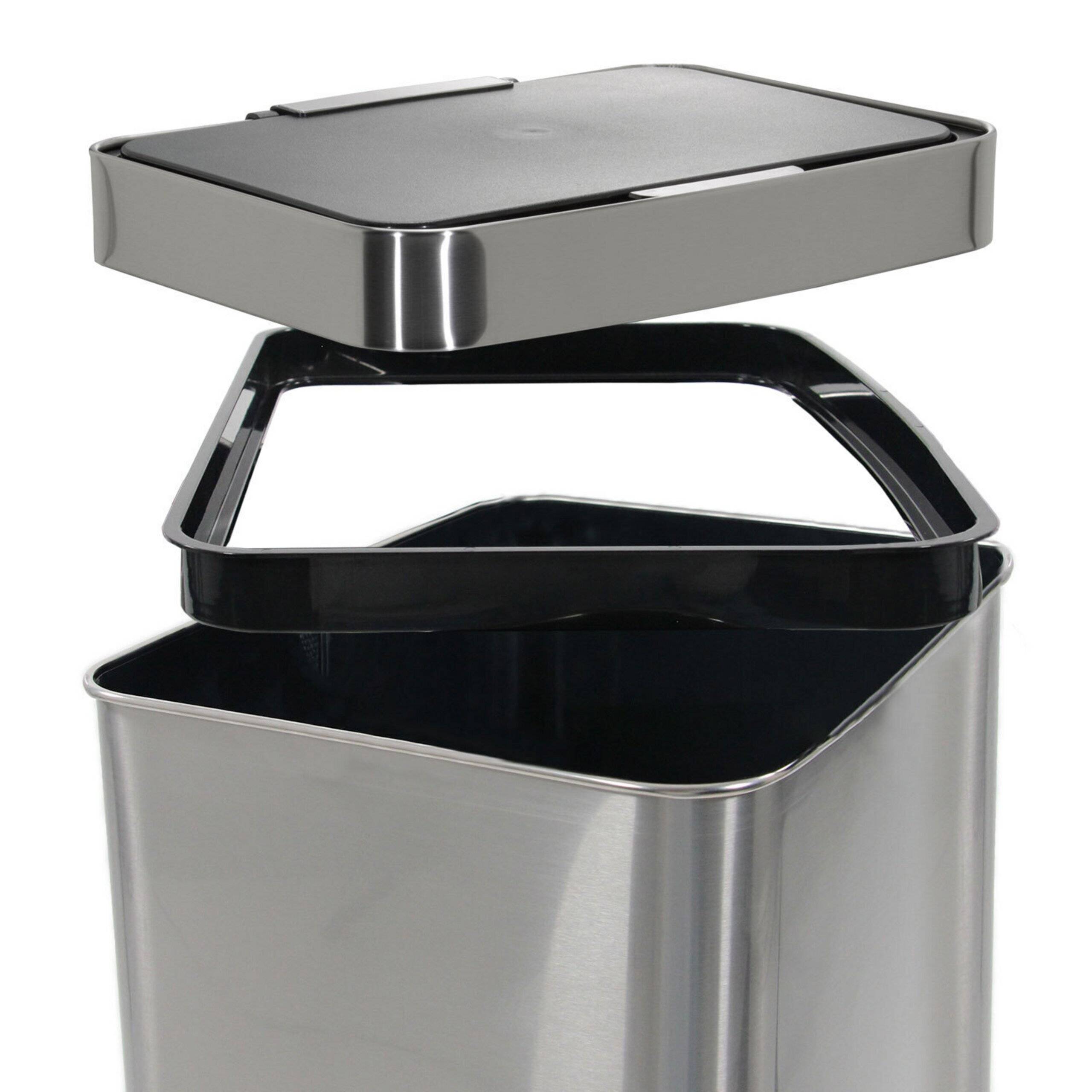 Abfallsammler Mülleimer CLEAN IV mit Sensor 60L Stahl silber hjh OFFICE-3