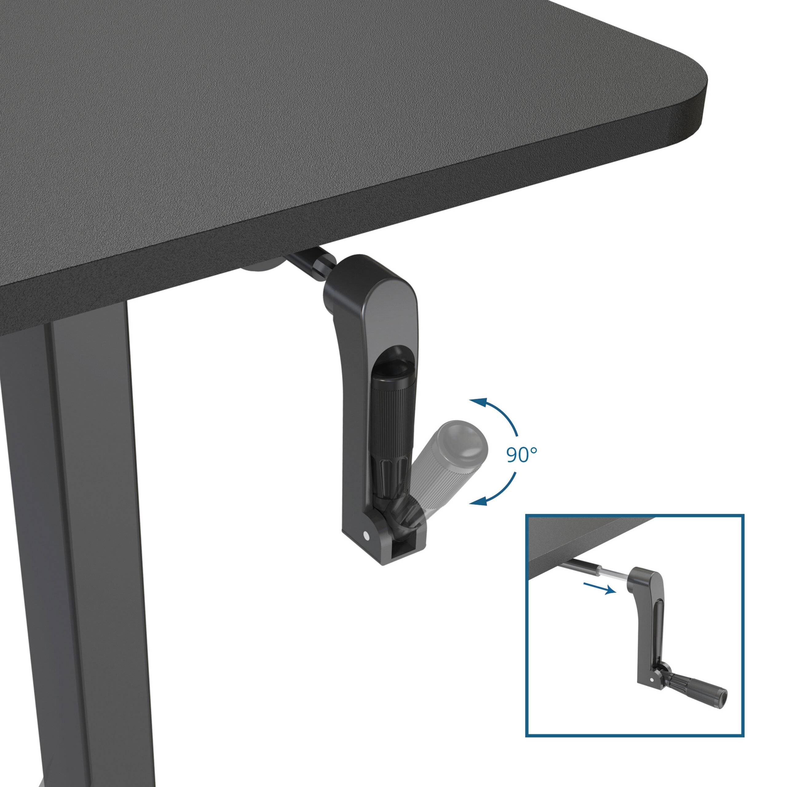 Schreibtisch STAND CR 120 x 60 manuell höhenverstellbar schwarz hjh OFFICE-3