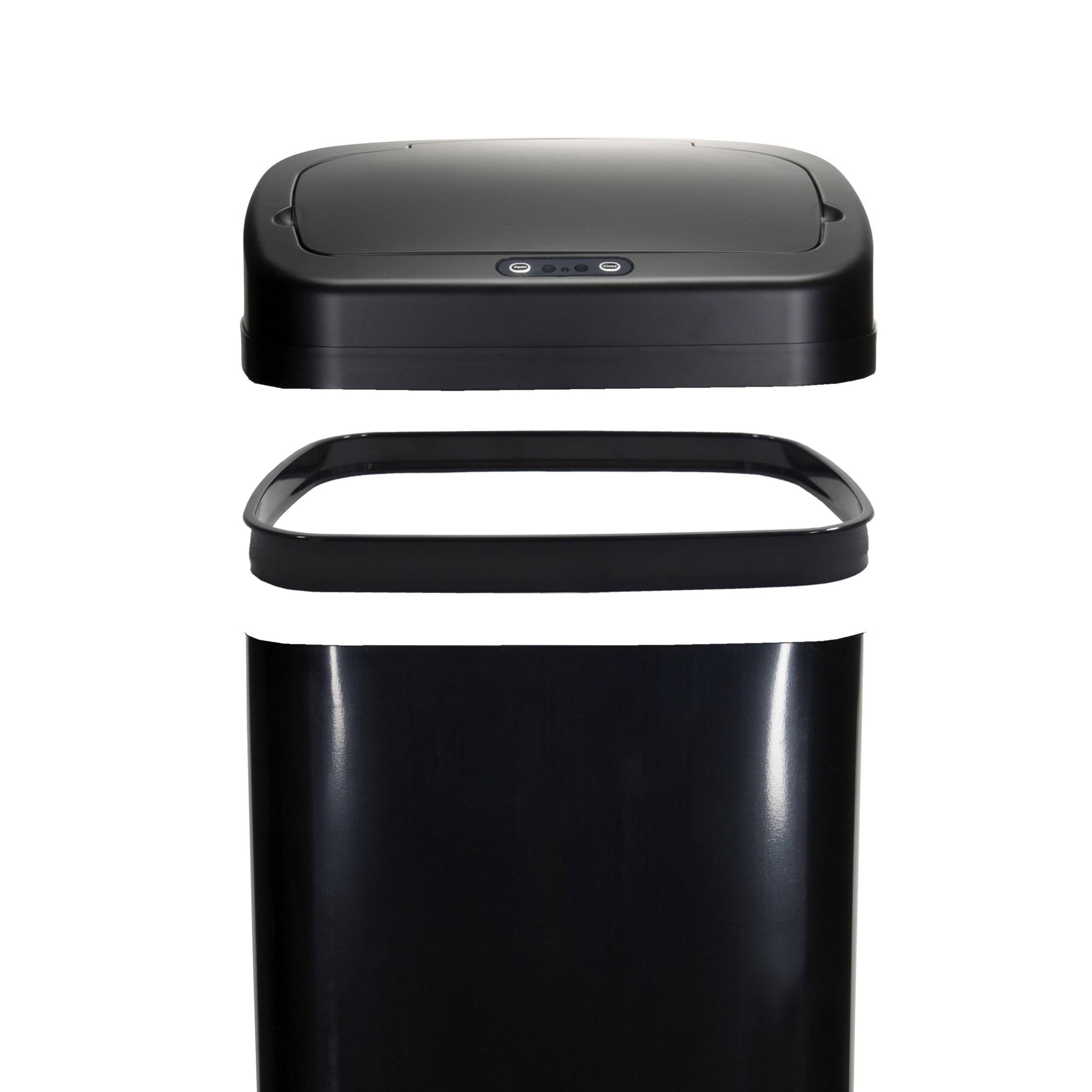 Abfallsammler Mülleimer CLEAN V mit Sensor 50L Stahl schwarz hjh OFFICE-3