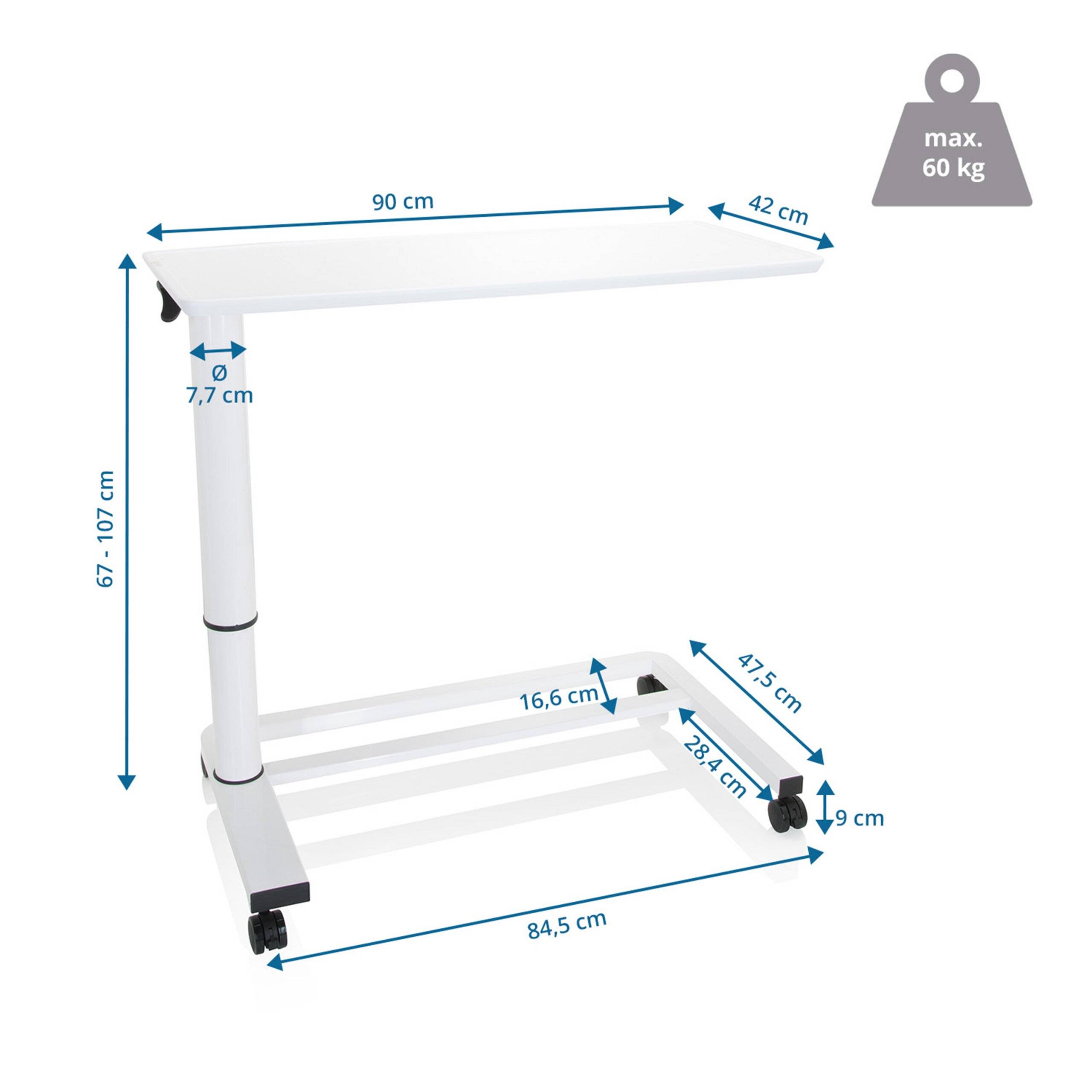 Stehtisch Beistelltisch STAND II 90 x 42 cm weiß hjh OFFICE-1