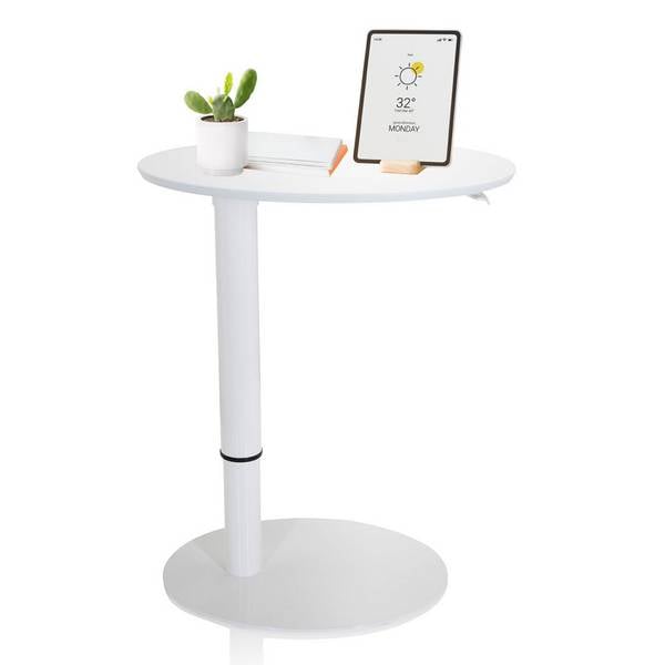 Stehtisch Beistelltisch STAND III 65 x 50 cm oval weiß hjh OFFICE