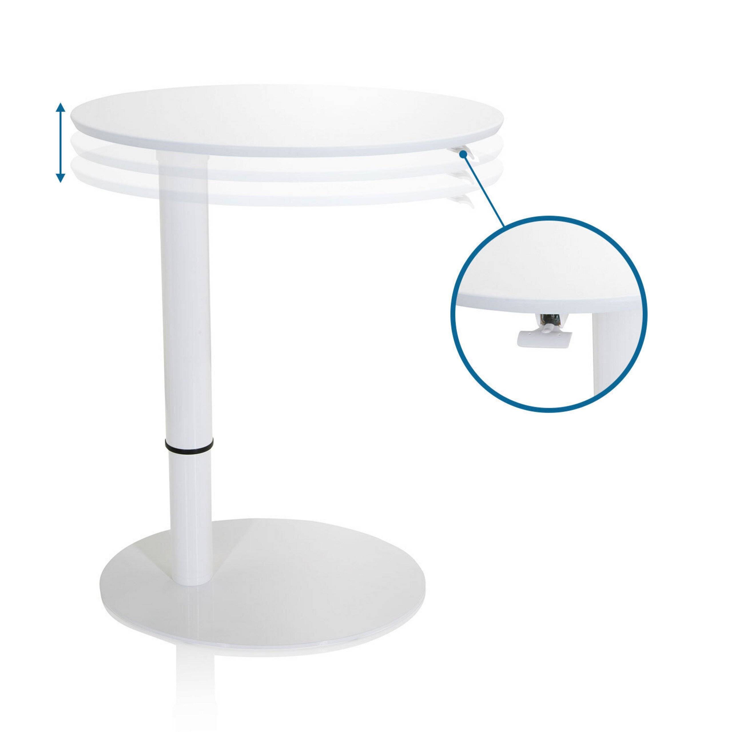 Stehtisch Beistelltisch STAND III 65 x 50 cm oval weiß hjh OFFICE-3