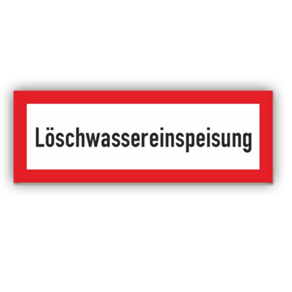 Feuerwehrzeichen, Löschwassereinspeisung, DIN 4066, Aluminium, 420 x 148 mm