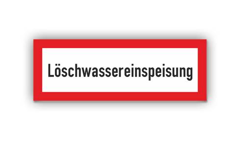 Feuerwehrzeichen, Löschwassereinspeisung, DIN 4066, Aluminium, 420 x 148 mm-1