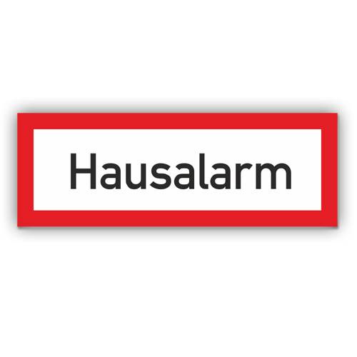 Feuerwehrzeichen, Hausalarm, DIN 4066, Aufkleber, Folie, 297 x 105 mm-0