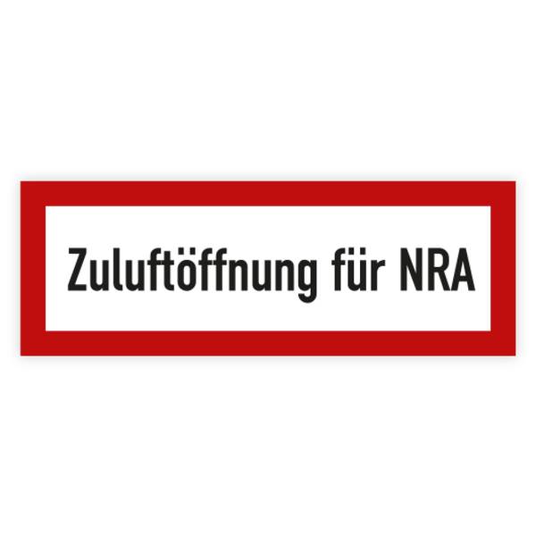 Feuerwehrzeichen, Zuluftöffnung für NRA, DIN 4066, Aufkleber, Folie, 297 x 105 mm
