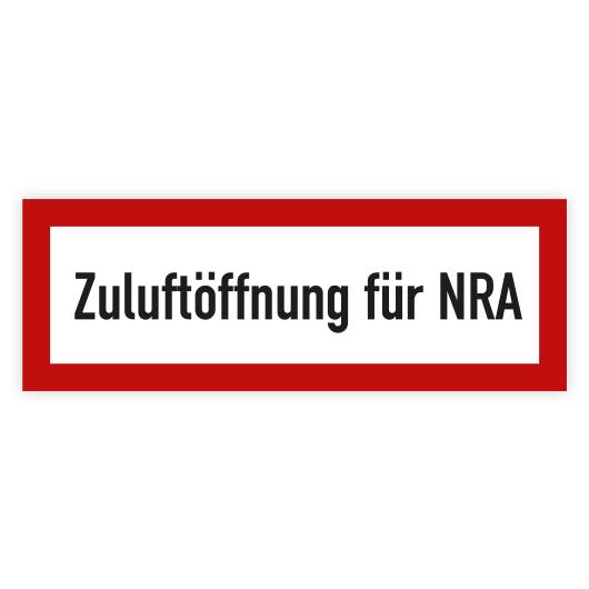 Feuerwehrzeichen, Zuluftöffnung für NRA, DIN 4066, Aufkleber, Folie, 297 x 105 mm-0