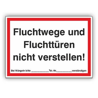 Feuerwehrzeichen, Fluchtwege und Fluchttüren nicht verstellen!, Aufkleber, Folie, 297 x 210 mm-0