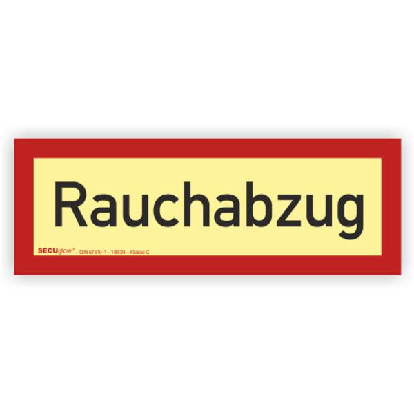 Feuerwehrzeichen, Rauchabzug, DIN 4066, SECUglow 185, Aufkleber, Folie, 297 x 105 mm