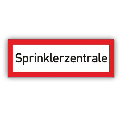 Feuerwehrzeichen, Sprinklerzentrale, DIN 4066, Aufkleber, Folie, 297 x 105 mm-0