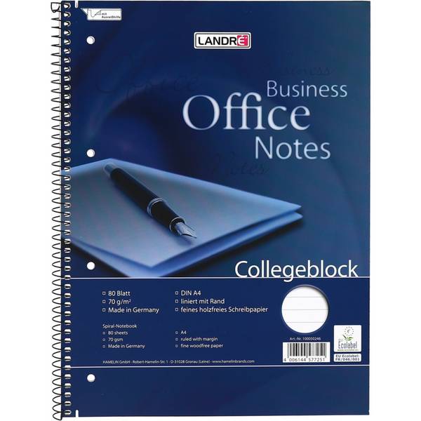 herlitz Collegeblock Business Office Notes, DIN A4, liniert
