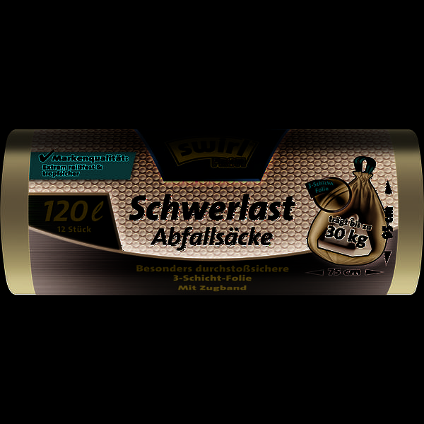 swirl Profi Schwerlast-Abfallsack, schwarz, 120 Liter