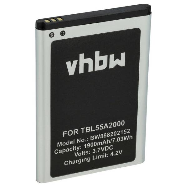 vhbw Akku Ersatz für TP-Link TBL55A2000 | TBL-55A1800 für Router Modem Hotspots (1900 mAh, 3,7 V, Li-Polymer)
