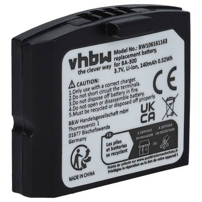 vhbw Akku kompatibel mit Siemens RR 832 | RR 842, Set 832 TV, Set 842 TV Wireless Headset Kopfhörer (140 mAh, 3,7 V-0