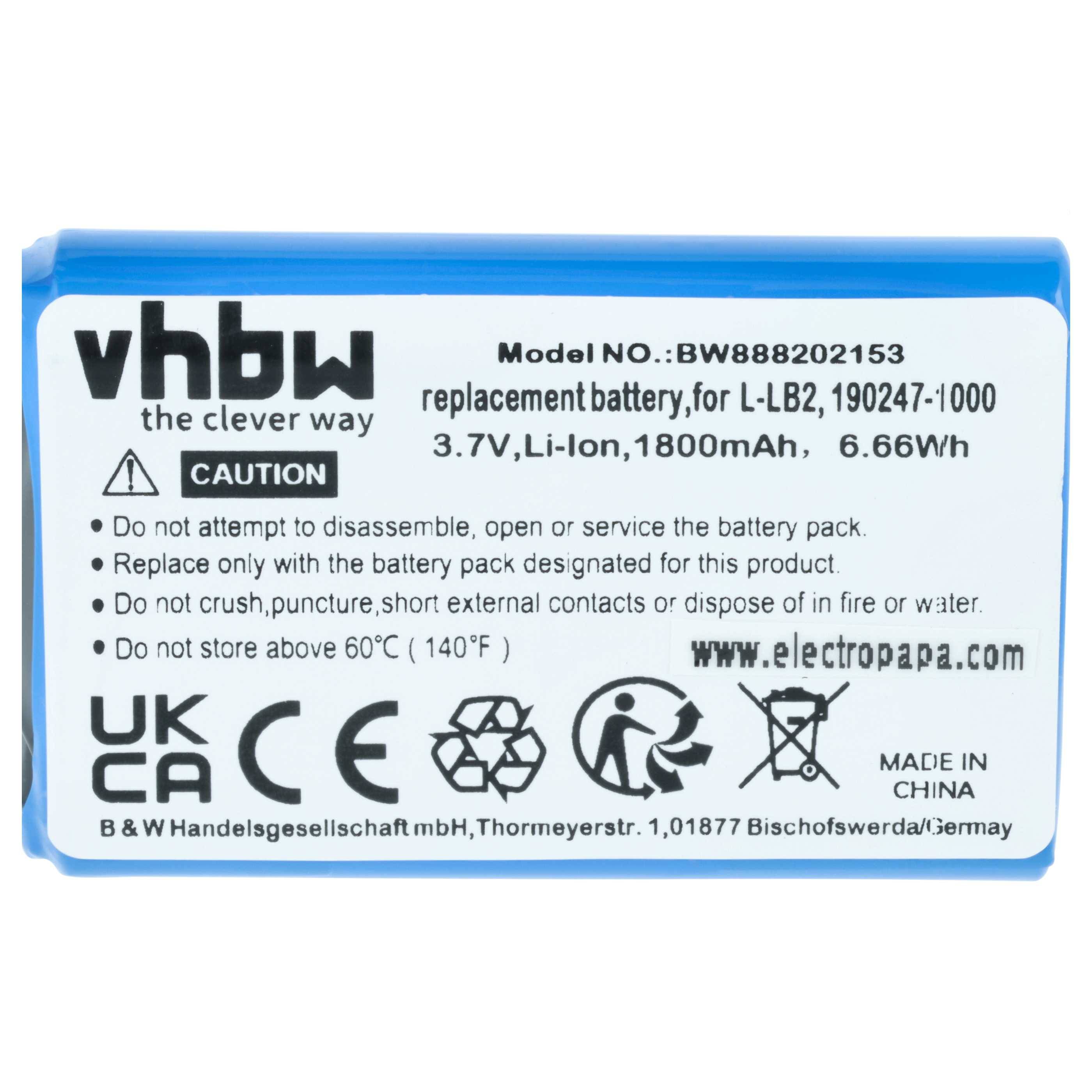 vhbw Akku Ersatz für Logitech 190247-1000 | L-LB2 für kabellose Maus (1800 mAh, 3,7 V, Li-Ion)-3