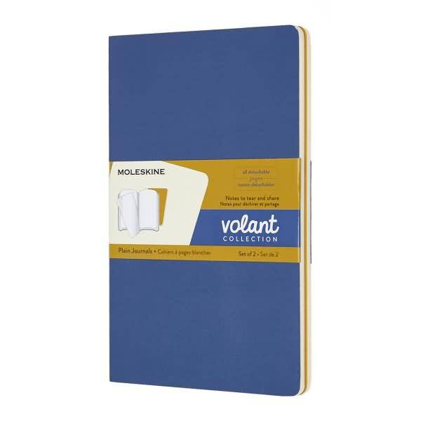 Notizheft Volant Large A5 blanko Softcover VE=2 Stück vergissmeinnichtblau/bernsteingelb-0