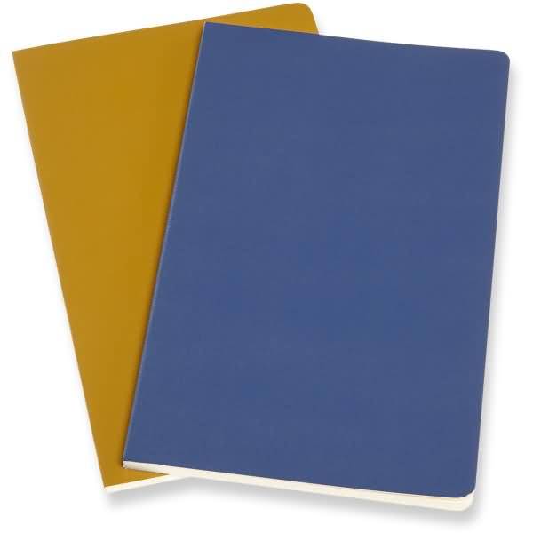Notizheft Volant Large A5 blanko Softcover VE=2 Stück vergissmeinnichtblau/bernsteingelb-1