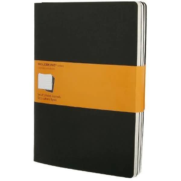 Notizheft Cahier XL 19x25cm VE=3 Stück liniert schwarz-0