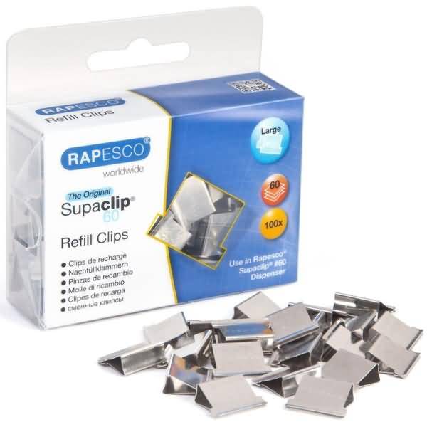 Dokumentenclips Supaclip 60 Edelstahl VE=100 Stück-0