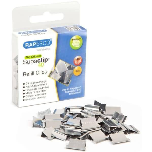Dokumentenclips Supaclip 40 Edelstahl VE=50 Stück