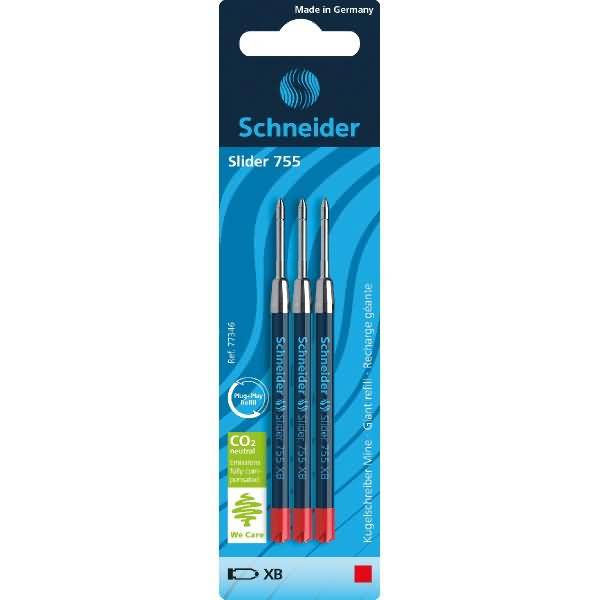 Kugelschreibermine Slider 755 XB rot Blisterkarte VE=3 Stück-0