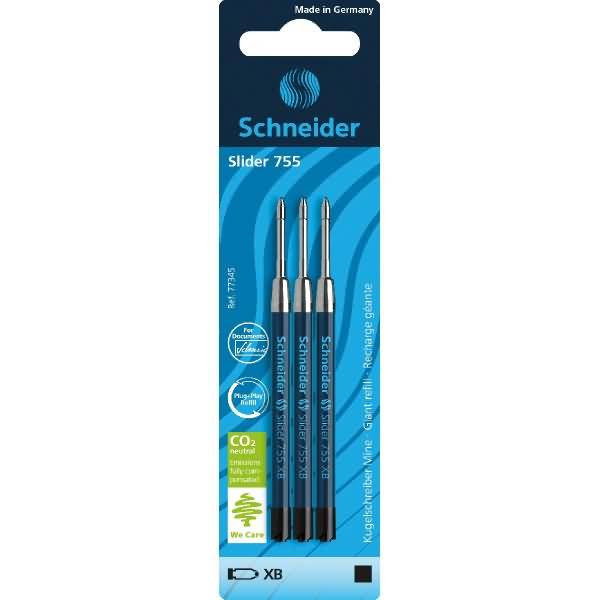 Kugelschreibermine Slider 755 XB schwarz Blisterkarte VE=3 Stück-0