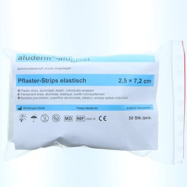 Wundpflaster aluderm-aluplast elastisch Strips 2,5x7,2cm VE=50 Stück-0