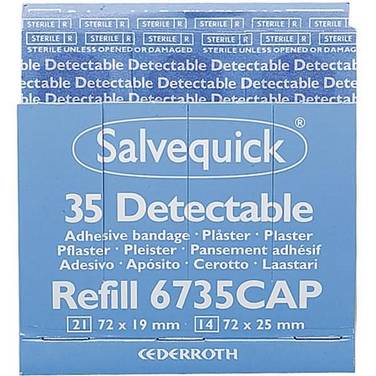 Pflaster-Strips Salvequick detectable Refill 6735 VE=35 Stück