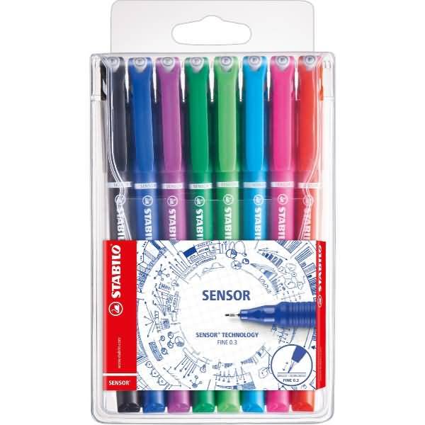 Fineliner Sensor Etui 0,3 mm Kunststoffetui VE=8 Stück-0