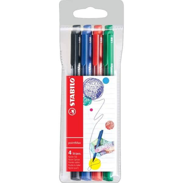 Filzschreiber pointMax 0,8 mm sortiert Etui VE=4 Farben-0