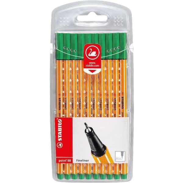 Fineliner point 88 Etui 0,4 mm grün Etui VE=10 Stück